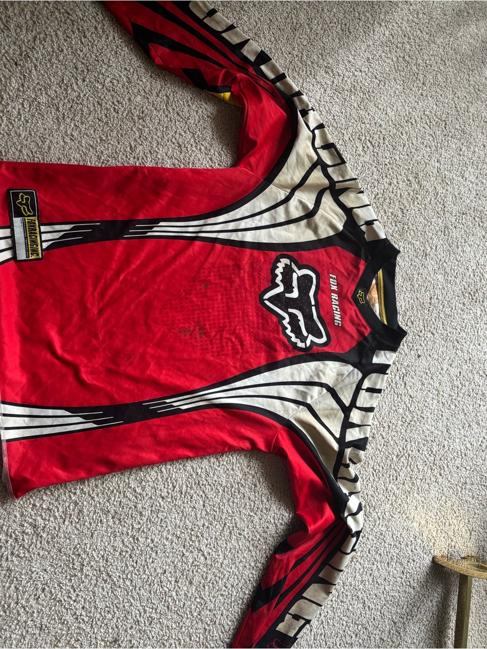 Fox Kids Red, White & Black Long-Sleeve Motocross Jersey